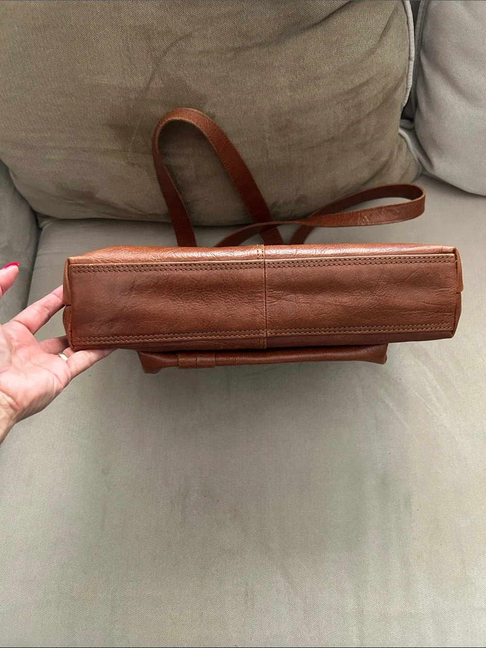 Women/Men's Leather Tote Bag in Brown
